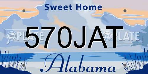 570JAT Alabama License Plate