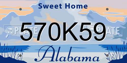 570K59 Alabama License Plate