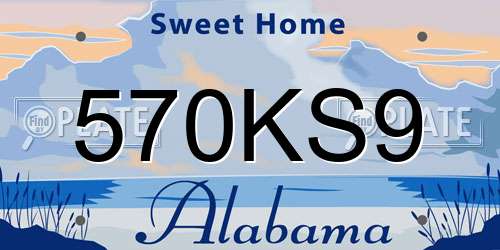 570KS9 Alabama License Plate