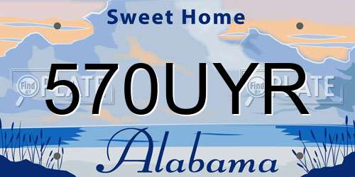 570UYR Alabama License Plate