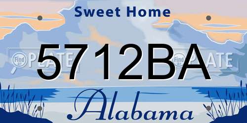 5712BA Alabama License Plate