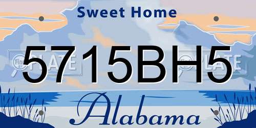 5715BH5 Alabama License Plate