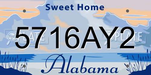 5716AY2 Alabama License Plate