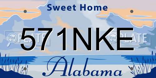 571NKE Alabama License Plate