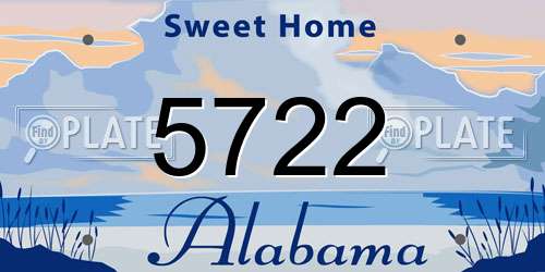 5722 Alabama License Plate