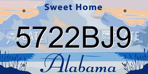 5722BJ9 Alabama License Plate