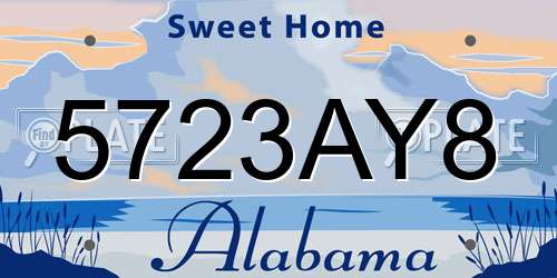 5723AY8 Alabama License Plate
