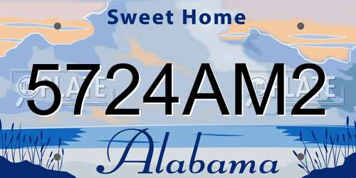 5724AM2 Alabama License Plate