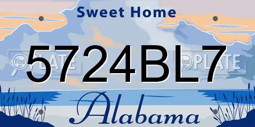 5724BL7 Alabama License Plate