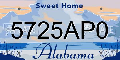 5725AP0 Alabama License Plate