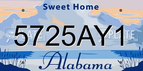 5725AY1 Alabama License Plate