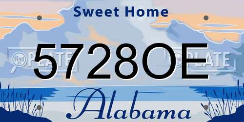 5728OE Alabama License Plate