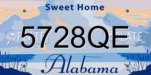 5728QE Alabama License Plate