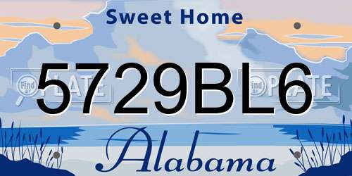 5729BL6 Alabama License Plate