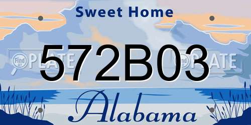572B03 Alabama License Plate