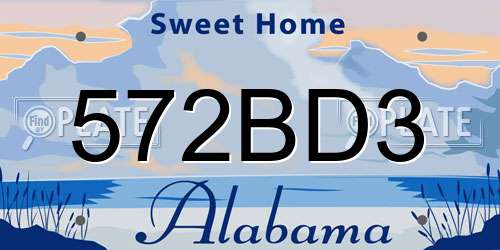 572BD3 Alabama License Plate