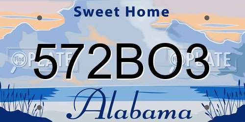 572BO3 Alabama License Plate