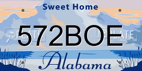 572BOE Alabama License Plate