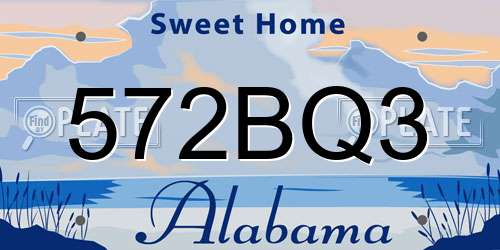 572BQ3 Alabama License Plate