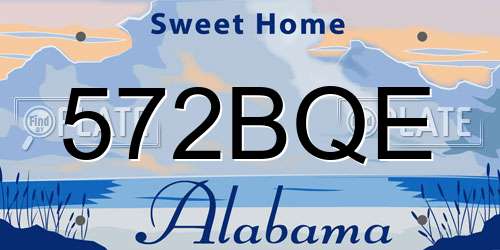 572BQE Alabama License Plate