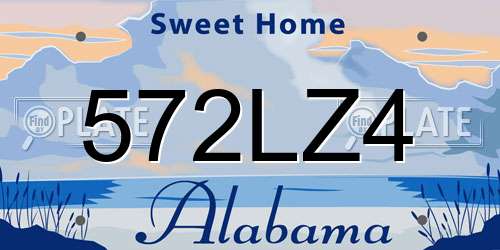 572LZ4 Alabama License Plate