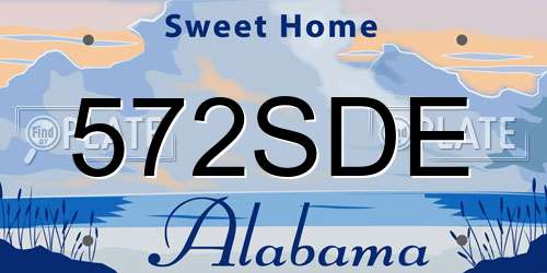 572SDE Alabama License Plate