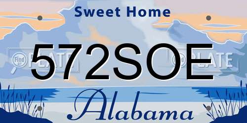 572SOE Alabama License Plate