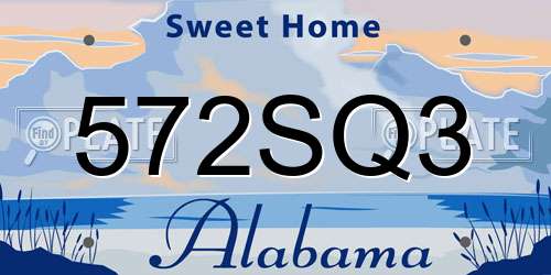 572SQ3 Alabama License Plate