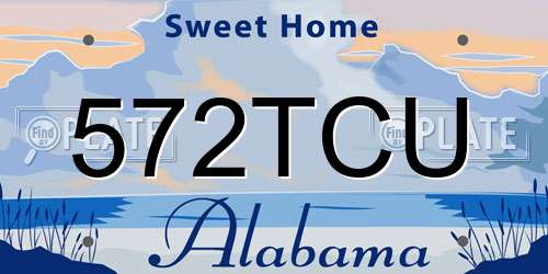 572TCU Alabama License Plate