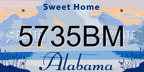 5735BM Alabama License Plate