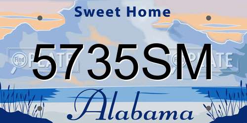 5735SM Alabama License Plate