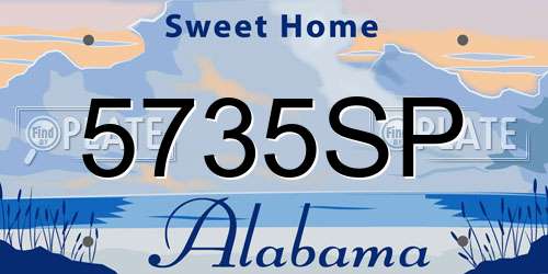 5735SP Alabama License Plate