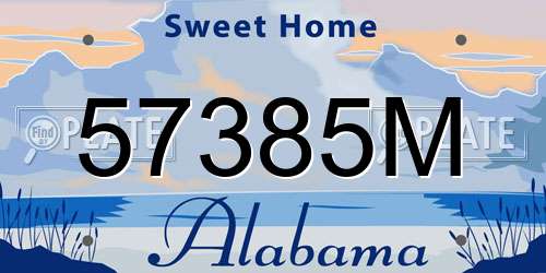 57385M Alabama License Plate