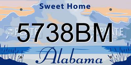 5738BM Alabama License Plate