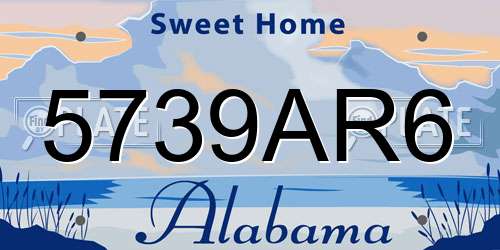 5739AR6 Alabama License Plate
