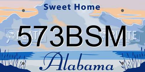 573BSM Alabama License Plate
