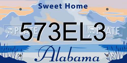 573EL3 Alabama License Plate