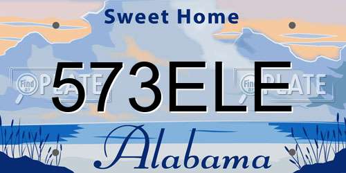 573ELE Alabama License Plate