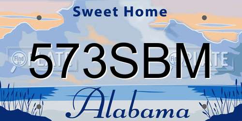 573SBM Alabama License Plate
