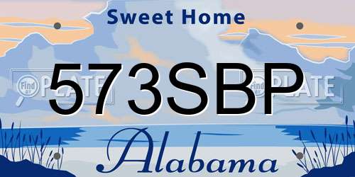 573SBP Alabama License Plate