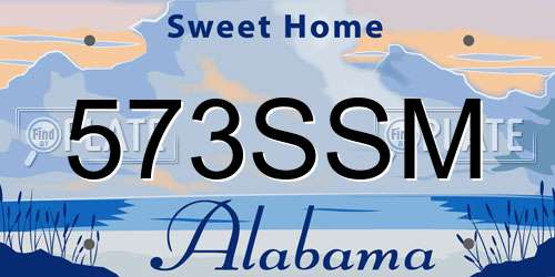 573SSM Alabama License Plate