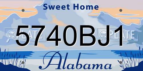 5740BJ1 Alabama License Plate