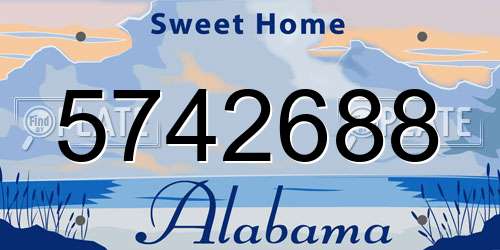 5742688 Alabama License Plate