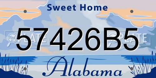 57426B5 Alabama License Plate