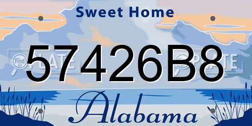 57426B8 Alabama License Plate