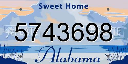 5743698 Alabama License Plate