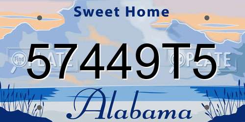 57449T5 Alabama License Plate