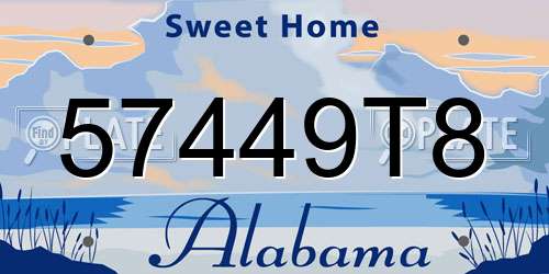 57449T8 Alabama License Plate