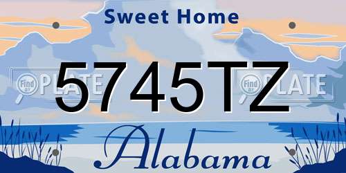 5745TZ Alabama License Plate