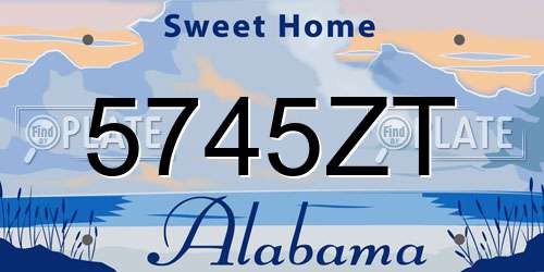 5745ZT Alabama License Plate